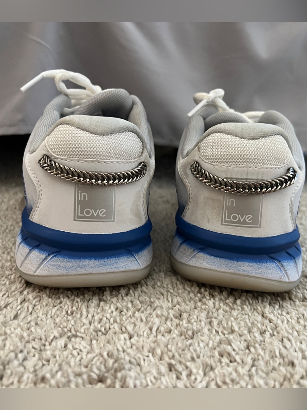K-Swiss White and Blue 'LUCKY IN LOVE Tennis Pickleball Athletic Sneakers
